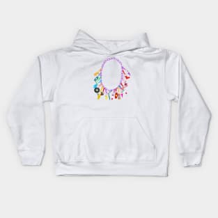 80's Charm Necklace Kids Hoodie